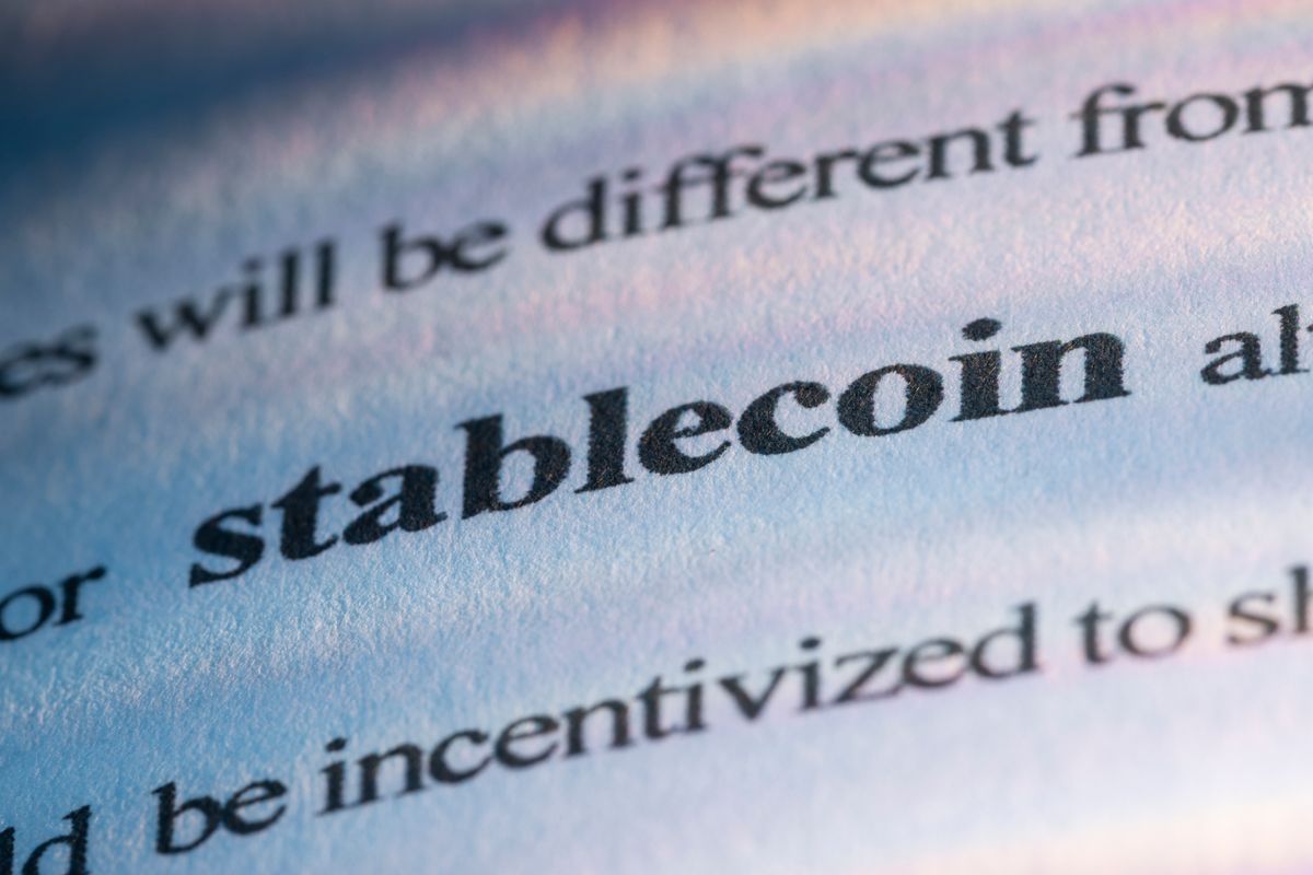 The text, "stablecoin"