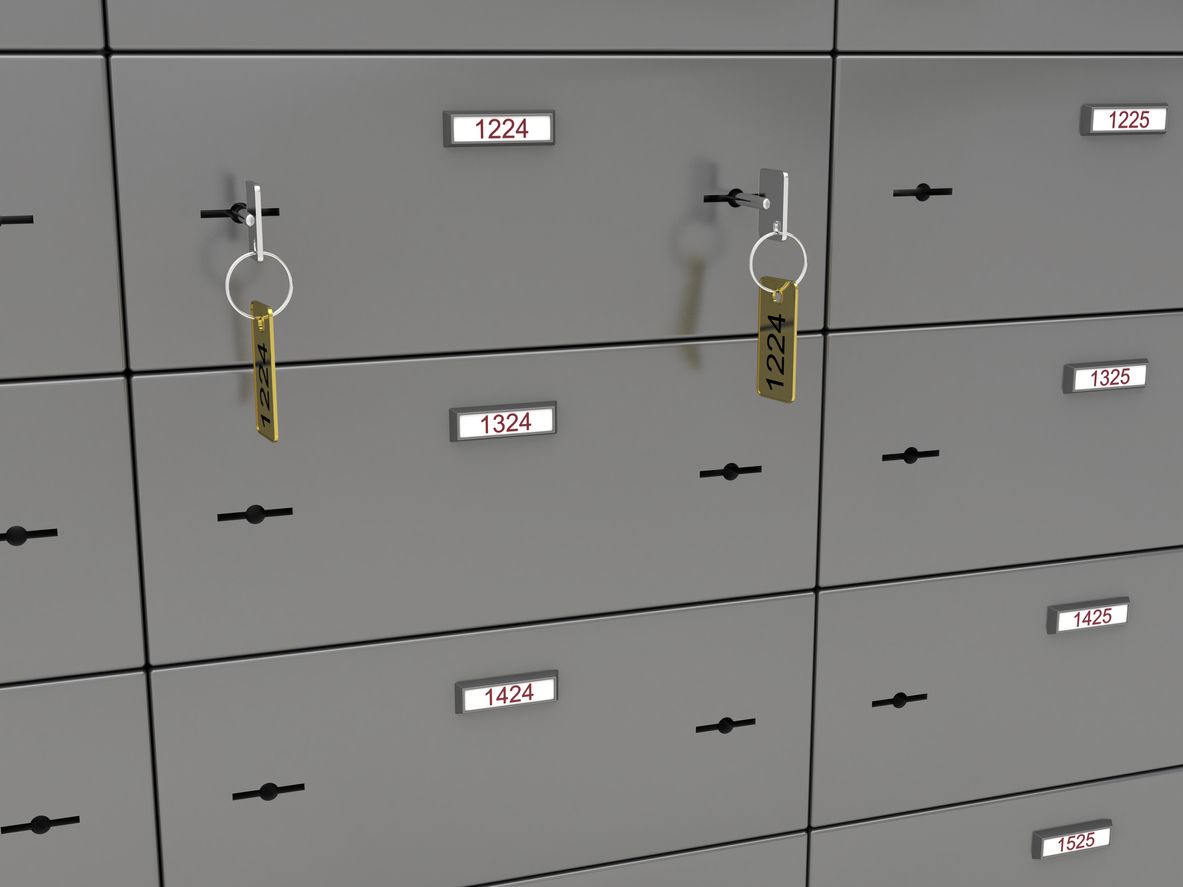 Two keys in a safety deposit box